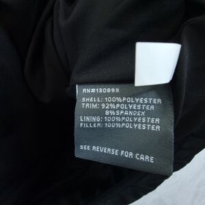 New Balance Black Puffer Jacket with Blue and Olive Stripes